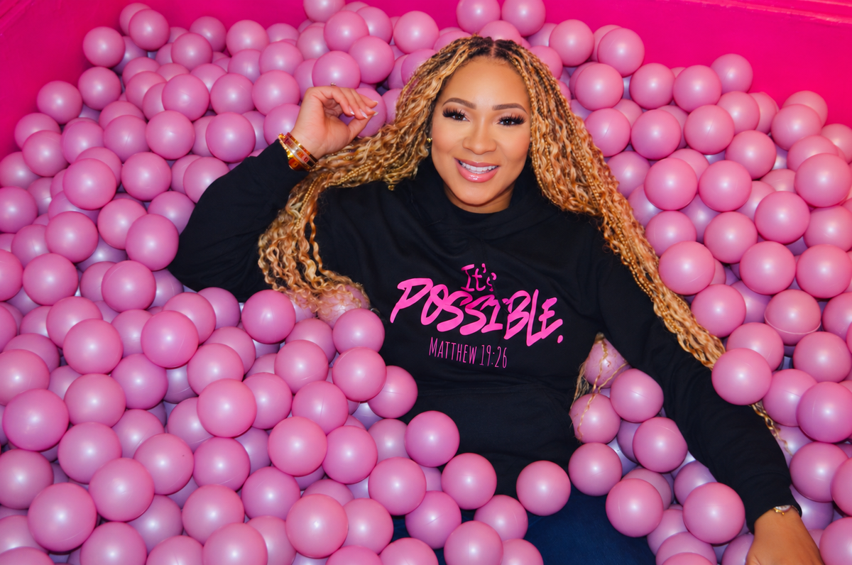 It's POSSIBLE Pink Text Hoodie